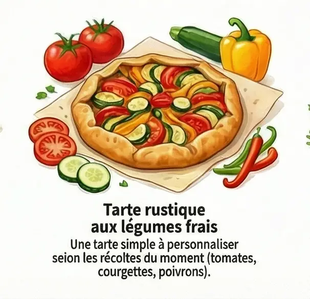 recettes légumes potager- Tarte rustique aux légumes frais
