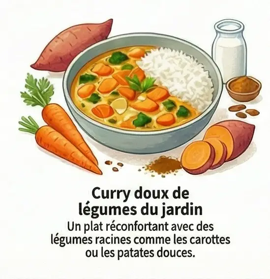  recettes légumes potager- Curry doux légumes du jardin